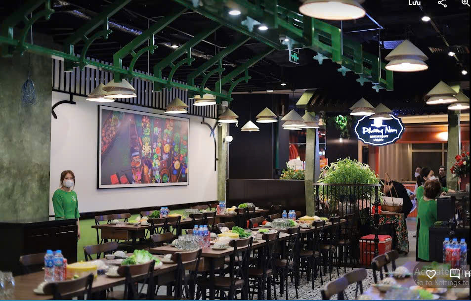 Hình ảnh thực tế thi công nhà hàng Phương Nam Tại AEON Hà Đông